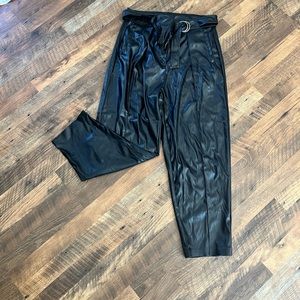 Shinestar Paperbag Faux Leather Pants NWT XL